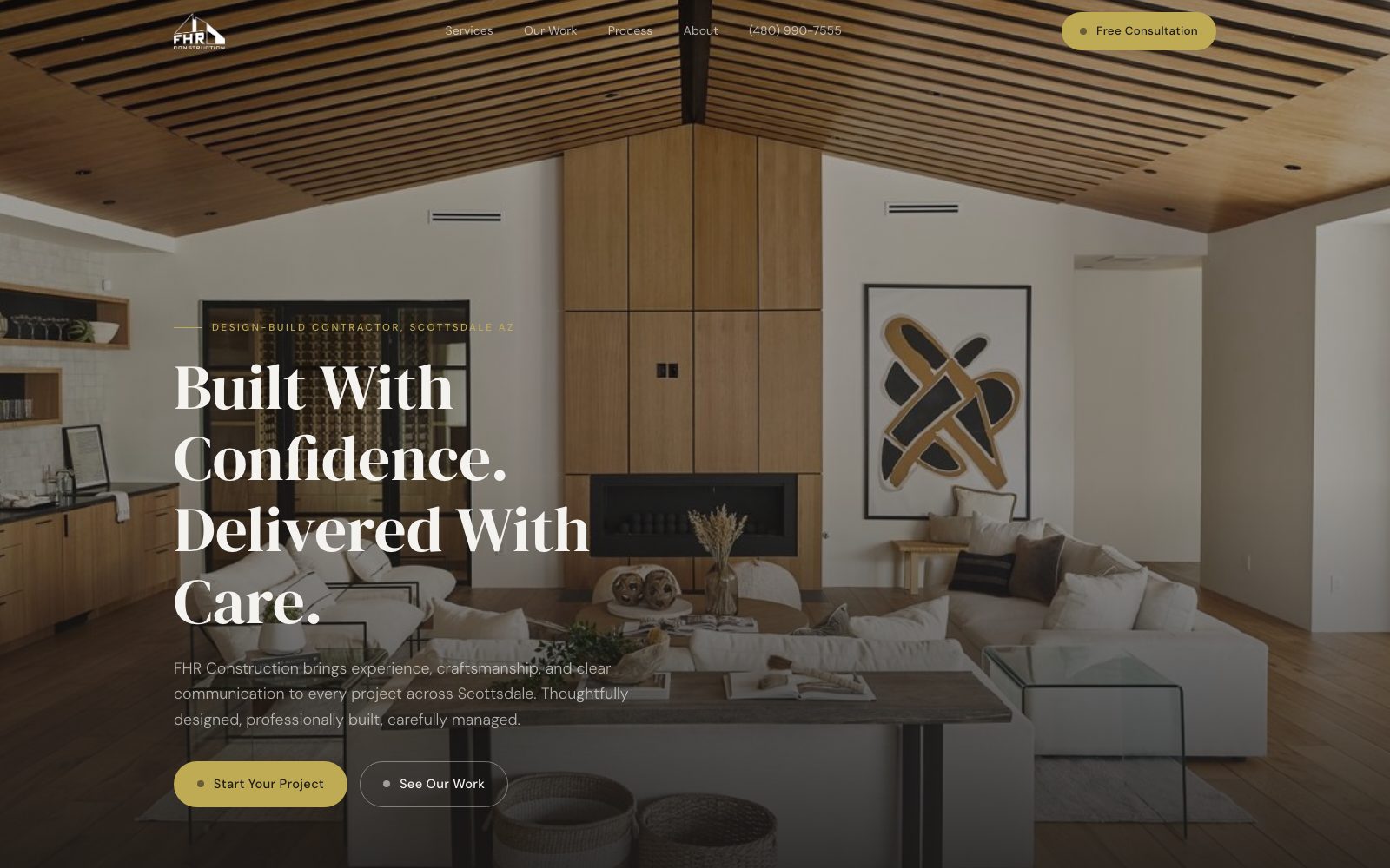 The new FHR Construction homepage concept